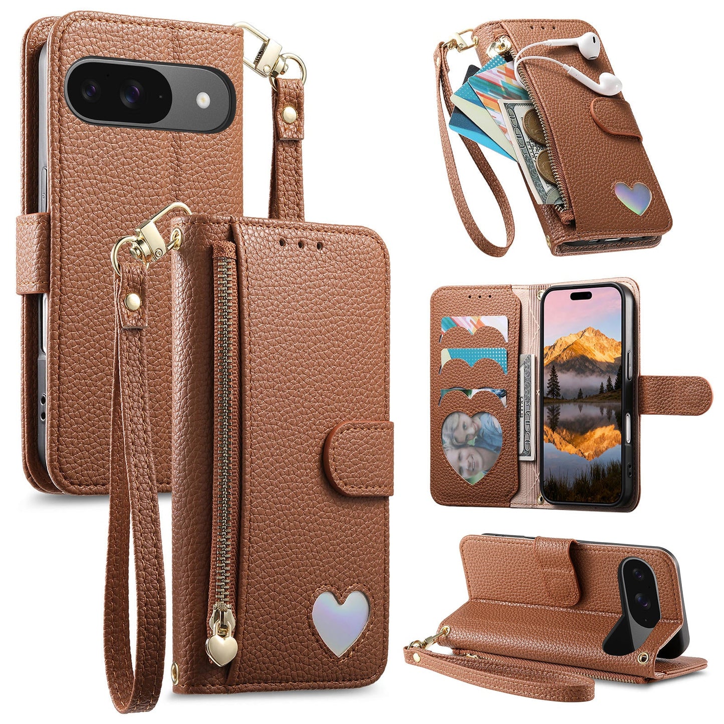 Heart Love Wallet Flip Case for Pixel 7