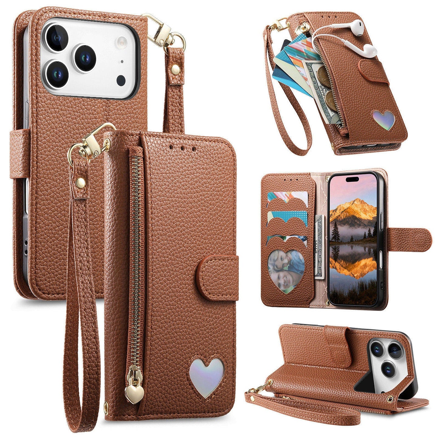 Heart Love Wallet Flip Case for iPhone 17 Pro