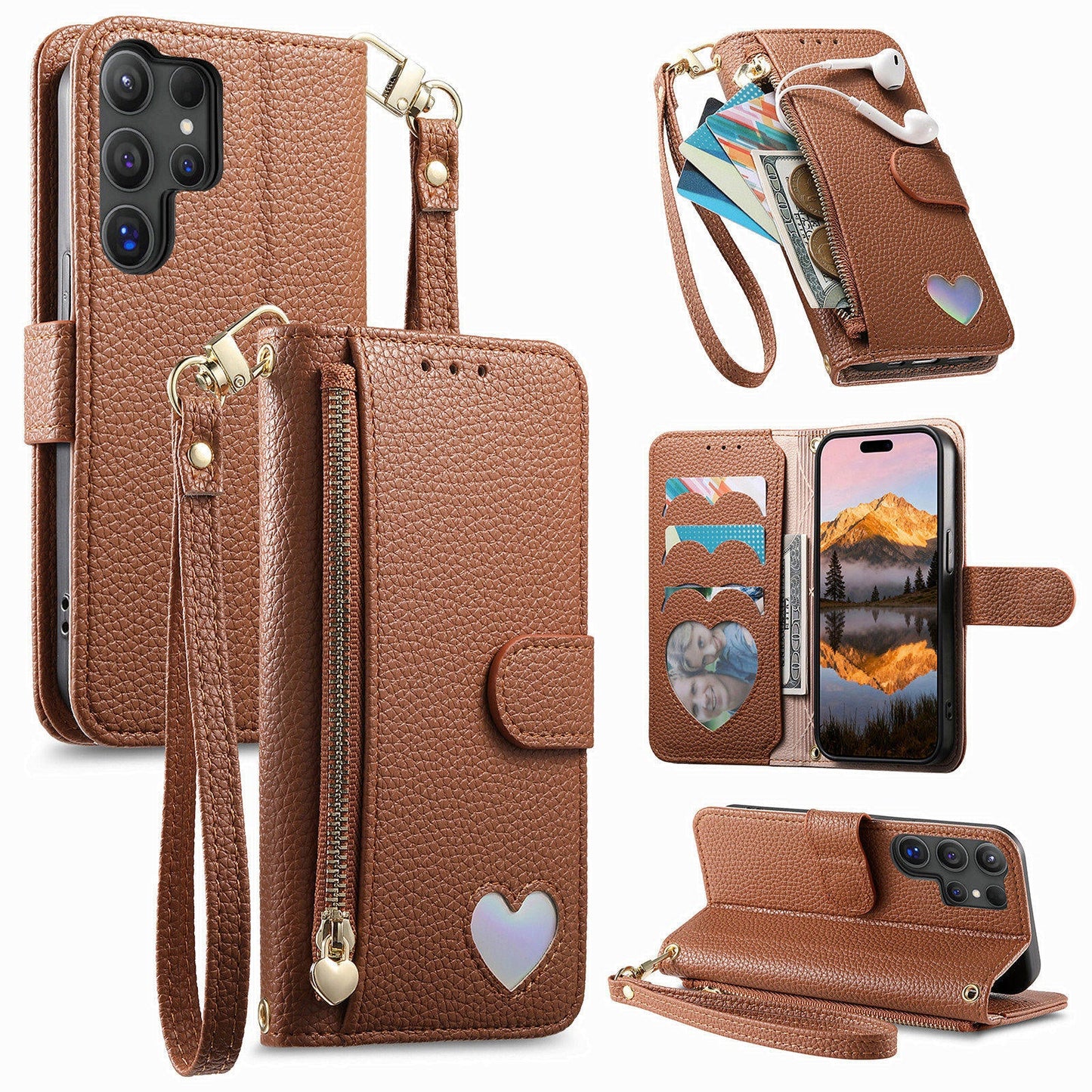 Heart Love Wallet Flip Case for Samsung Galaxy S21 Ultra