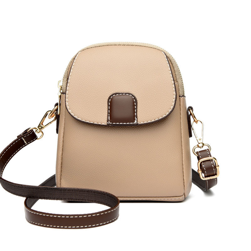 Chic Compact Leather Phone Bag with Strap