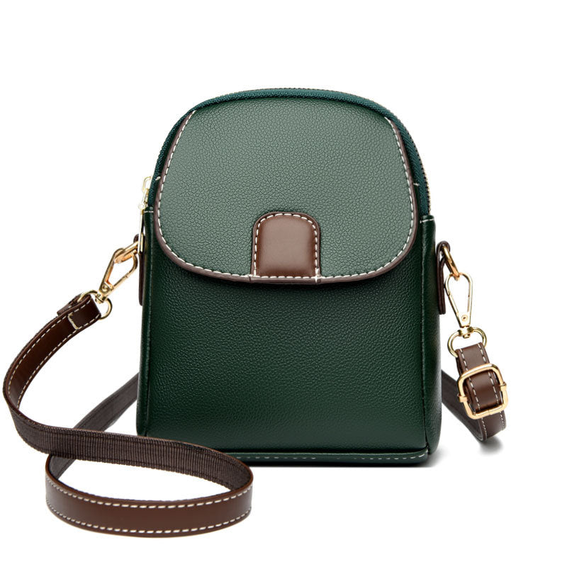 Chic Compact Leather Phone Bag with Strap