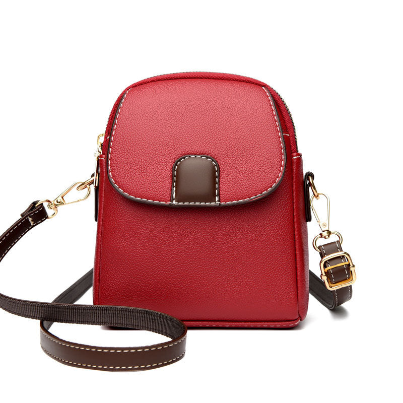 Chic Compact Leather Phone Bag with Strap