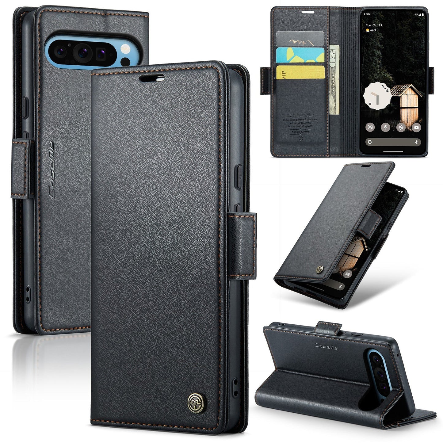 RFID Blocking Slim Flip Case for Pixel 9 Pro XL
