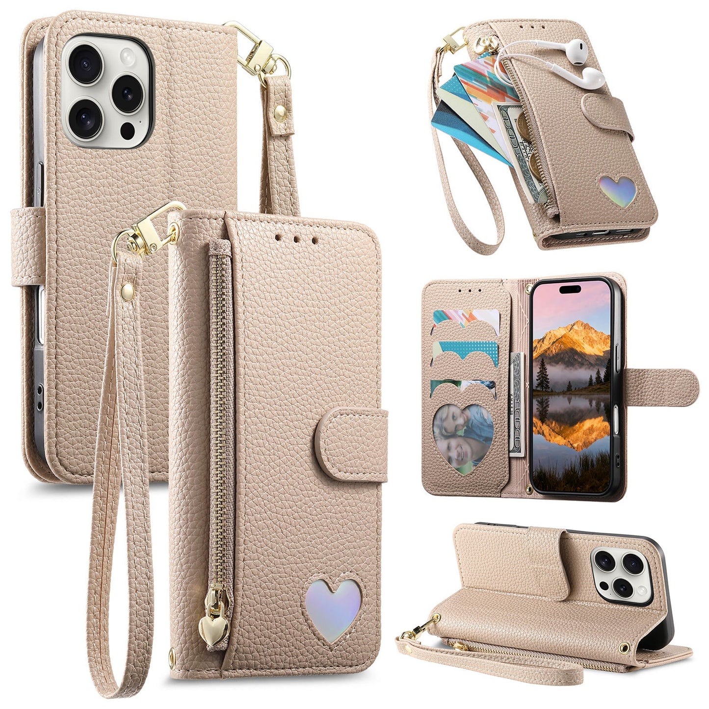 Heart Love Wallet Flip Case for iPhone 12 Pro Max