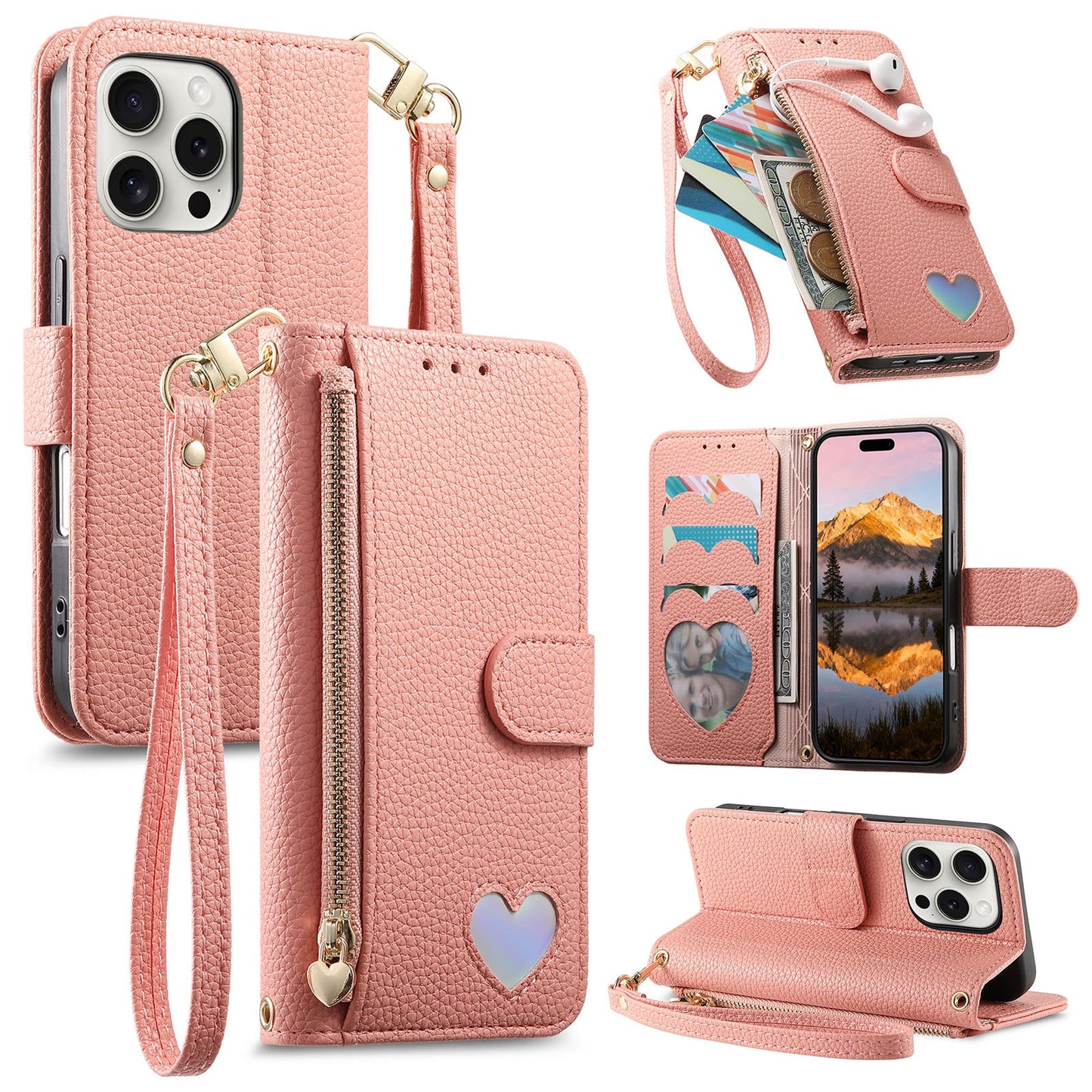 Heart Love Wallet Flip Case for iPhone 12 Pro Max