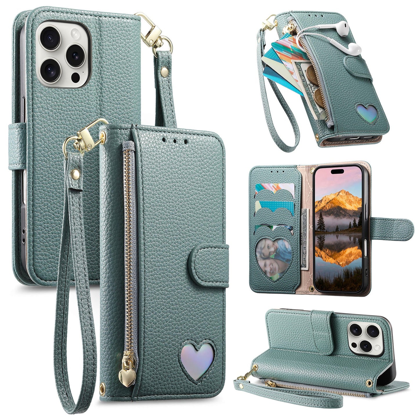 Heart Love Wallet Flip Case for iPhone 13 Pro Max