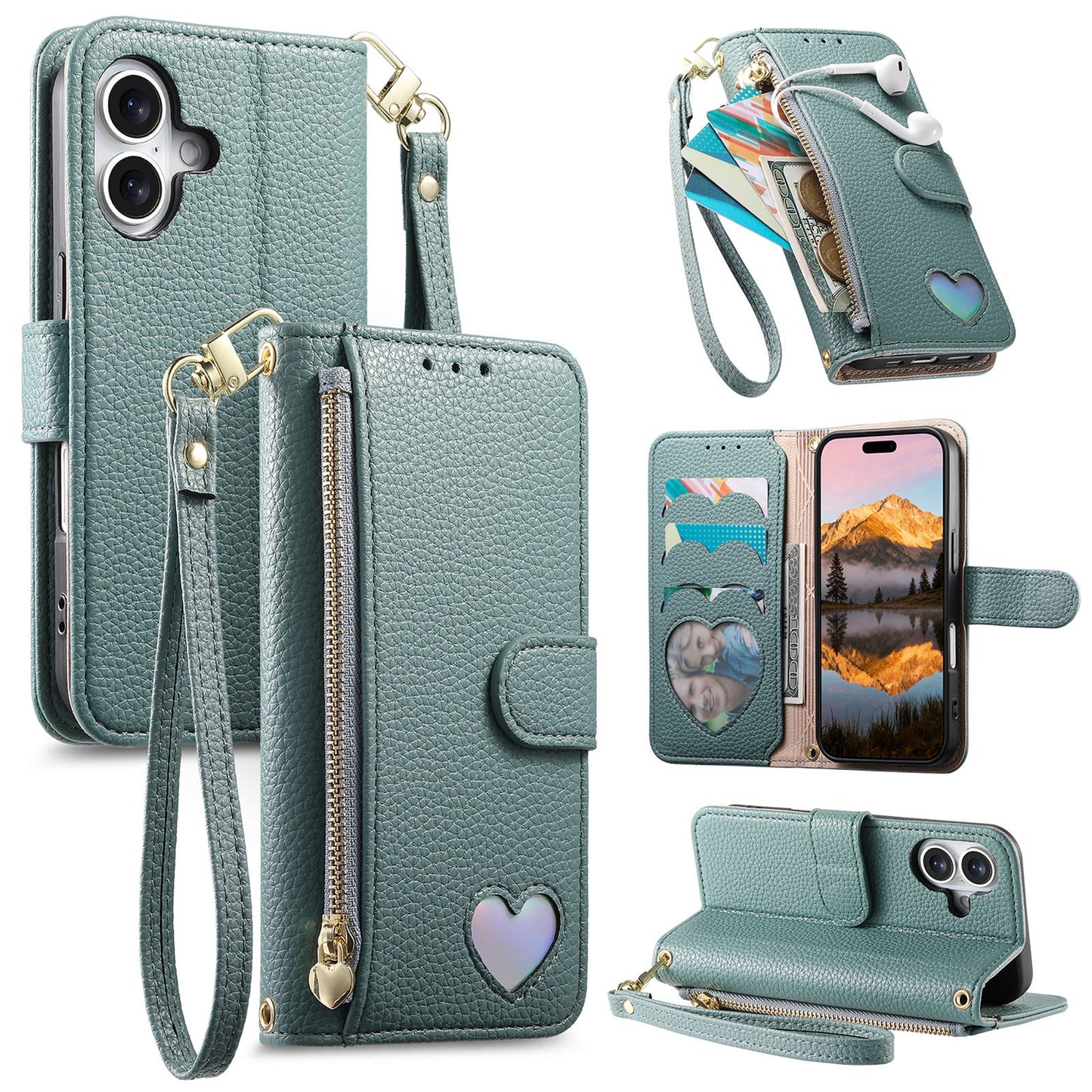 Heart Love Wallet Flip Case for iPhone 16e