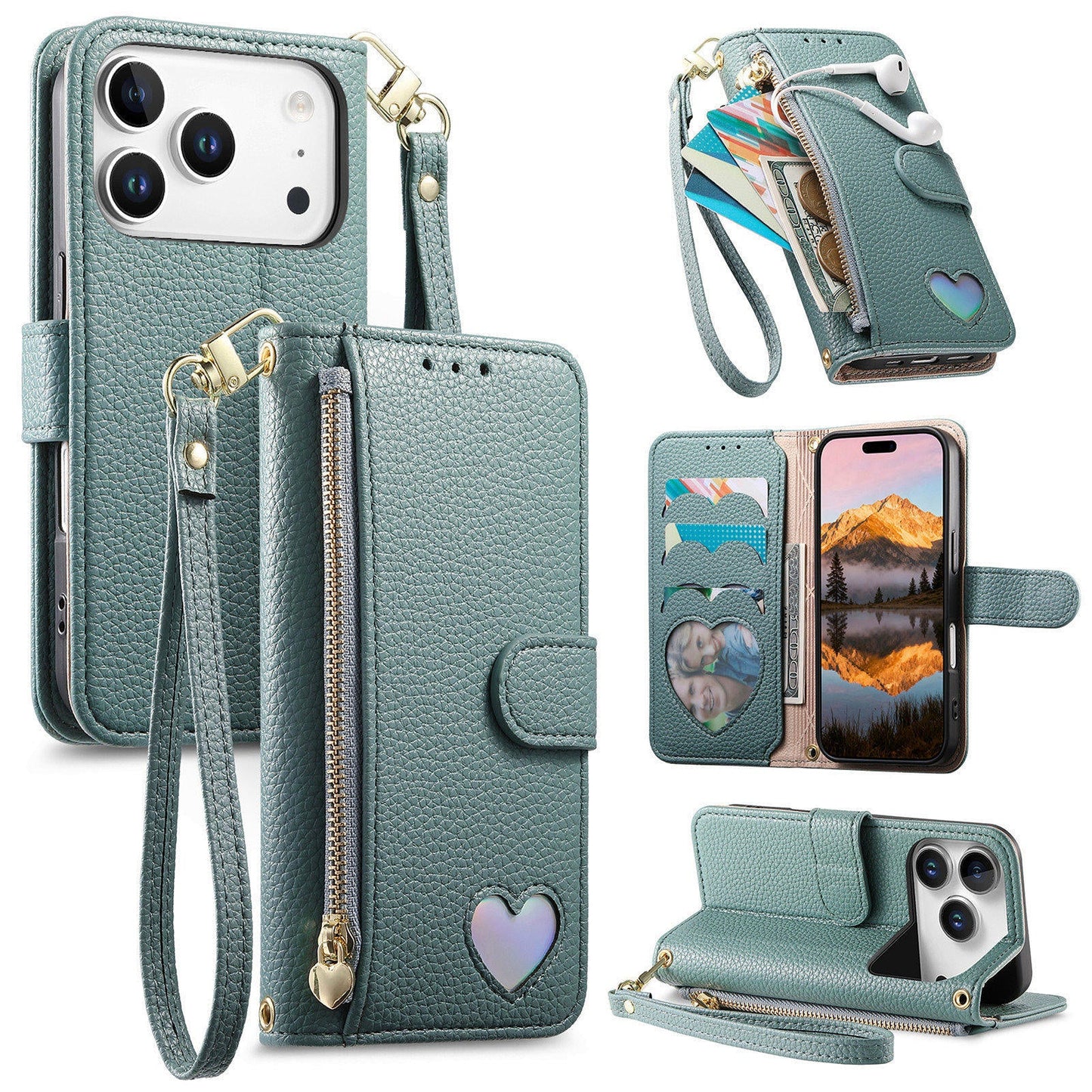 Heart Love Wallet Flip Case for iPhone 17 Pro Max