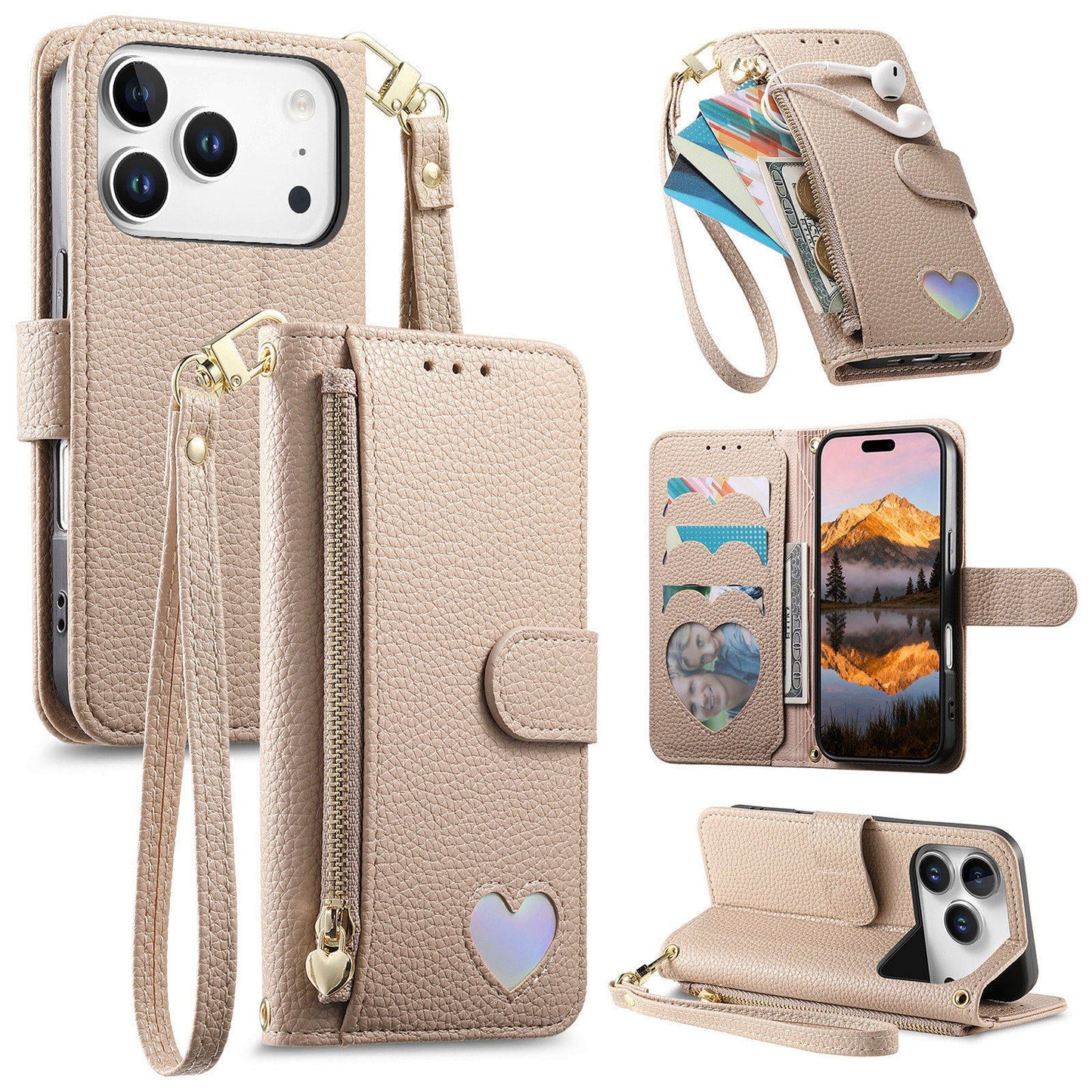 Heart Love Wallet Flip Case for iPhone 17 Pro Max