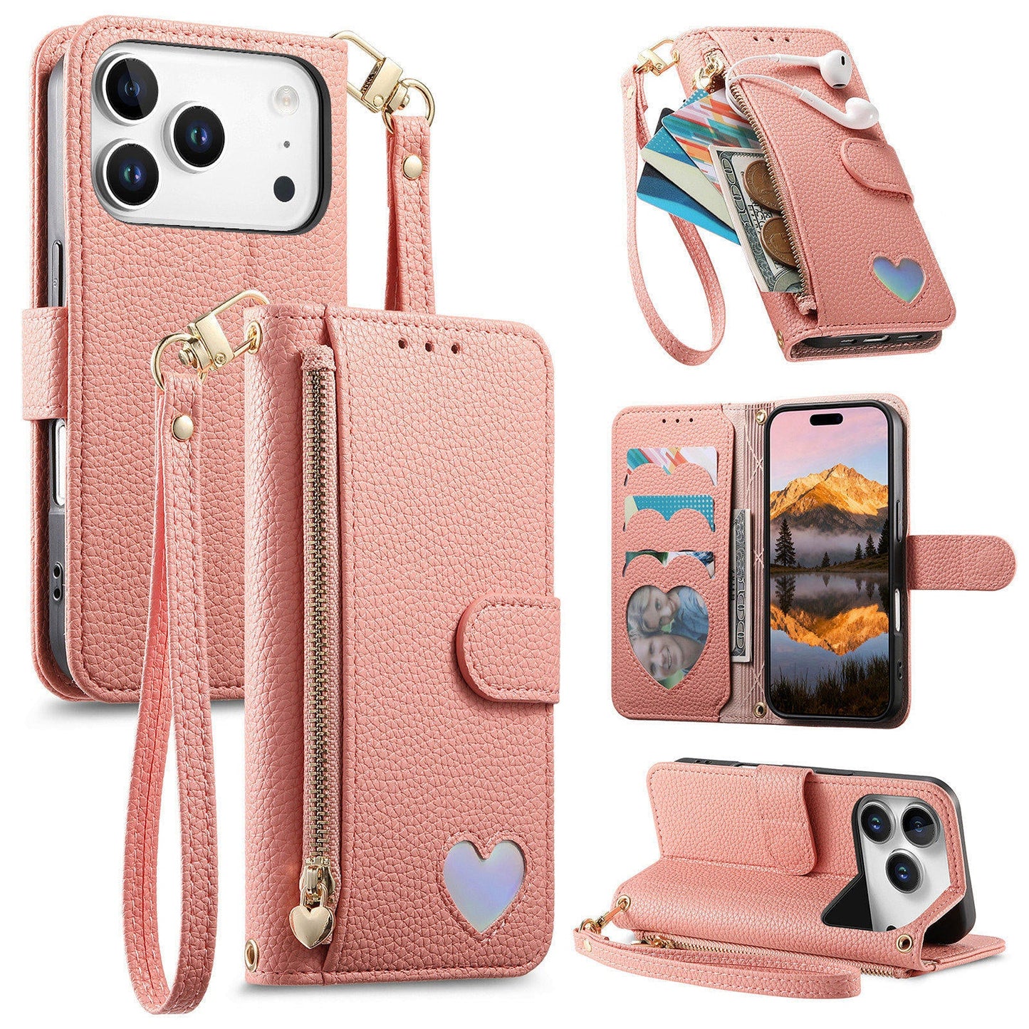 Heart Love Wallet Flip Case for iPhone 17 Pro