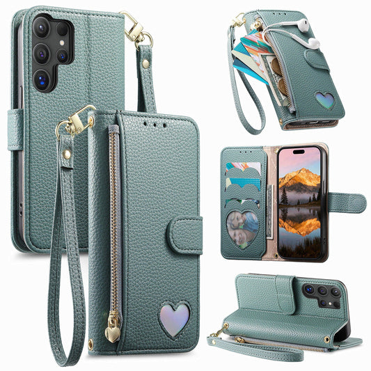 Heart Love Wallet Flip Case for Samsung Galaxy S21 Ultra