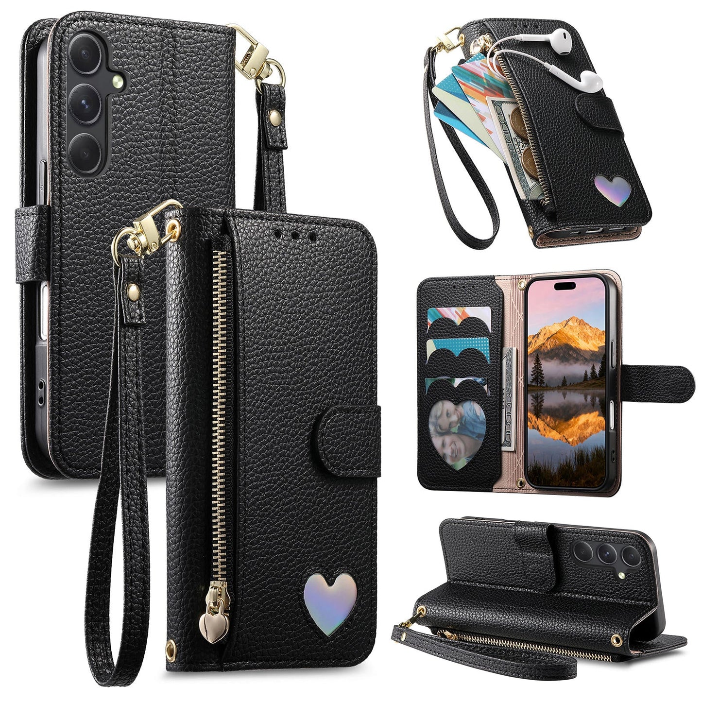 Heart Love Wallet Flip Case for Samsung Galaxy S21