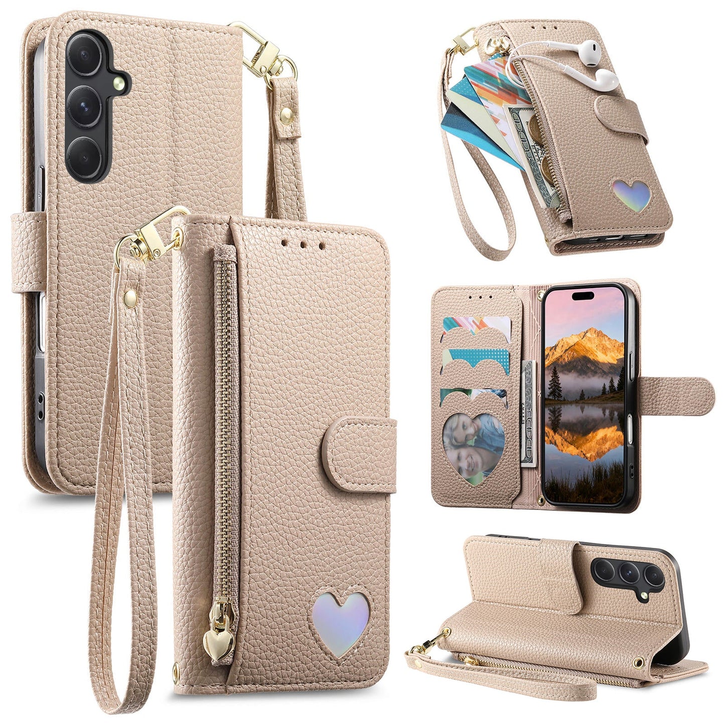 Heart Love Wallet Flip Case for Samsung Galaxy S21 FE