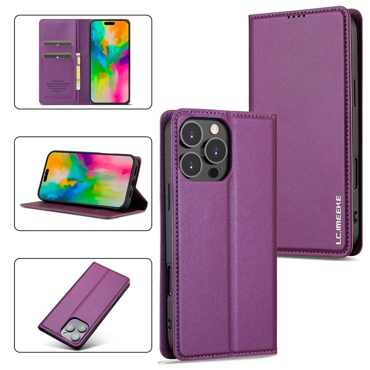 Magnetic Leather Folio Wallet Phone Case for iPhone 11 Pro