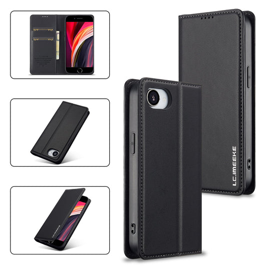 Magnetic Leather Folio Wallet Phone Case for iPhone 16e