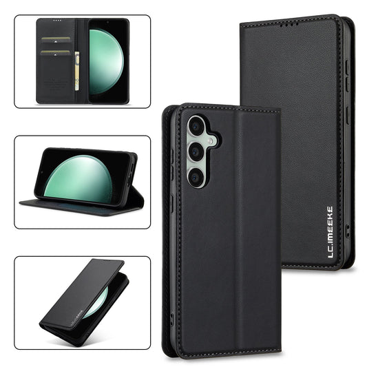 Magnetic Leather Folio Wallet Phone Case for Samsung Galaxy S24+